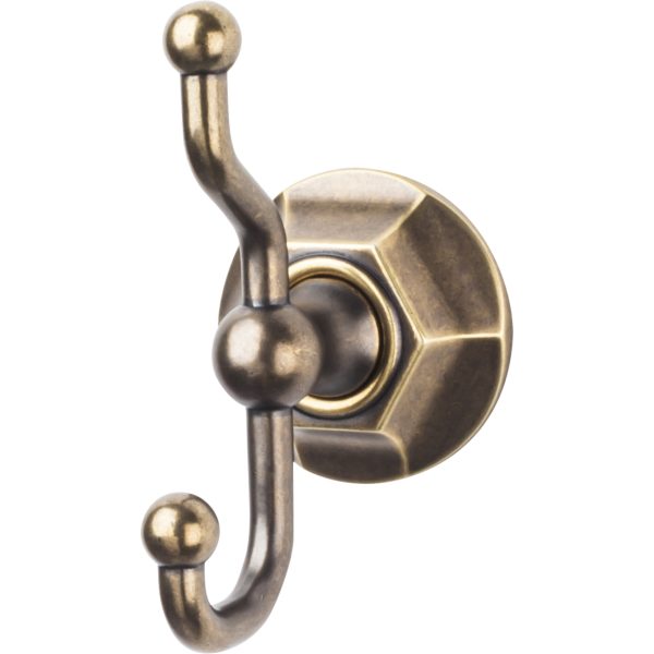 Edwardian Bath Double Hook Hex Backplate German Bronze