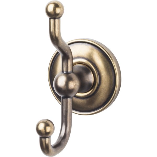 Edwardian Bath Double Hook Plain Backplate German Bronze