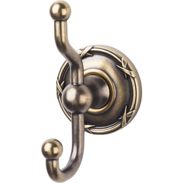Edwardian Bath Double Hook Ribbon Backplate German Bronze