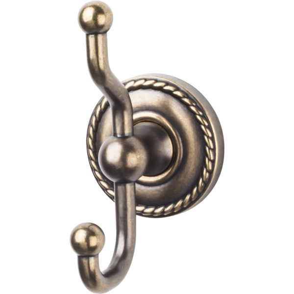 Edwardian Bath Double Hook Rope Backplate German Bronze