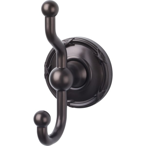 Edwardian Bath Double Hook Ribbon Backplate Oil Rubbed Bronze