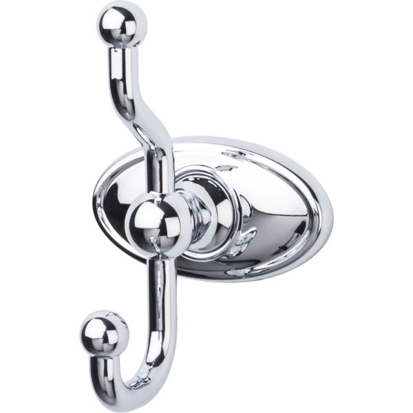Edwardian Bath Double Hook Oval Backplate Polished Chrome