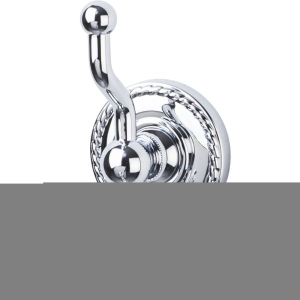 Edwardian Bath Double Hook Rope Backplate Polished Chrome