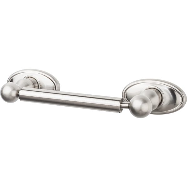 Edwardian Bath Tissue Holder Oval Backplate Brushed Satin Nickel