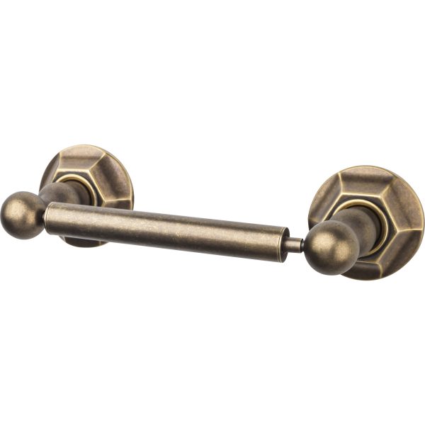 Edwardian Bath Tissue Holder Hex Backplate German Bronze