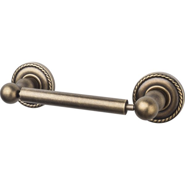 Edwardian Bath Tissue Holder Rope Backplate German Bronze