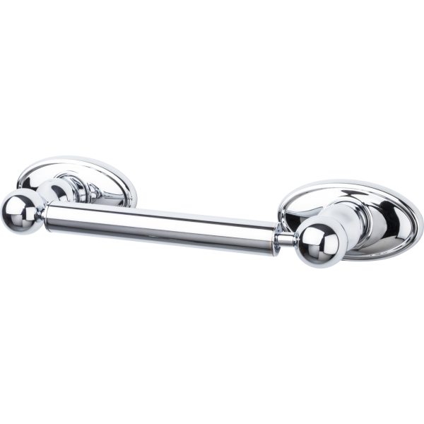Edwardian Bath Tissue Holder Oval Backplate Polished Chrome