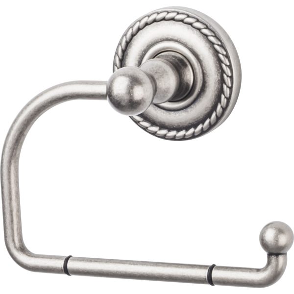 Edwardian Bath Tissue Hook Rope Backplate Antique Pewter