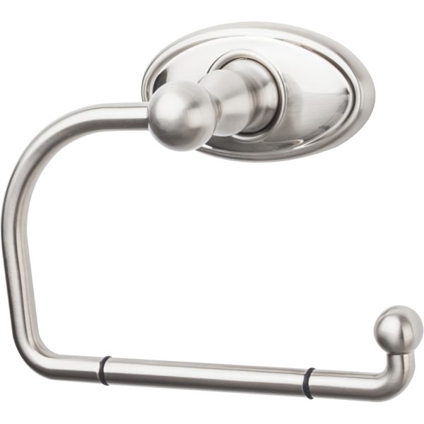 Edwardian Bath Tissue Hook Oval Backplate Brushed Satin Nickel