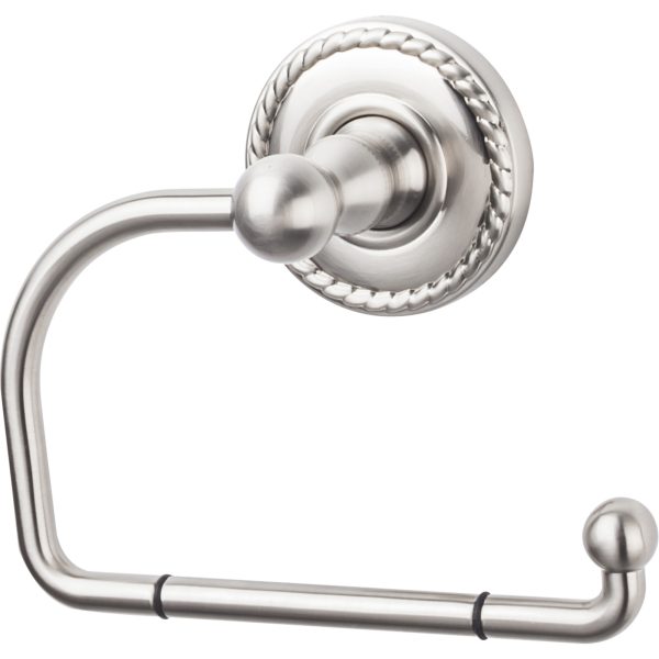 Edwardian Bath Tissue Hook Rope Backplate Brushed Satin Nickel