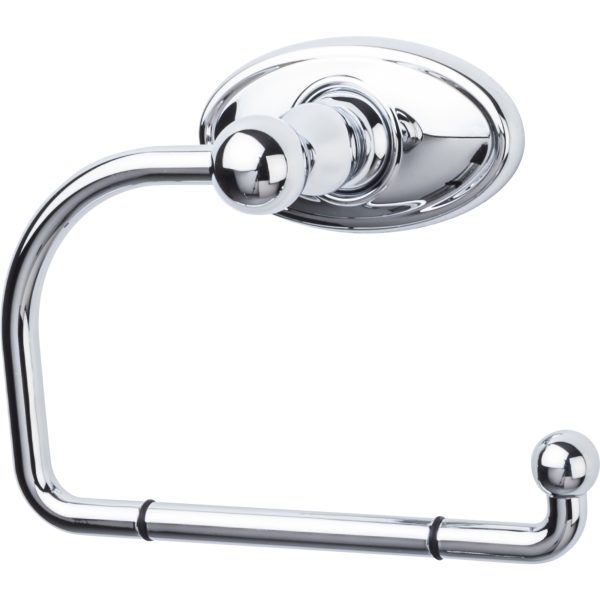 Edwardian Bath Tissue Hook Oval Backplate Polished Chrome