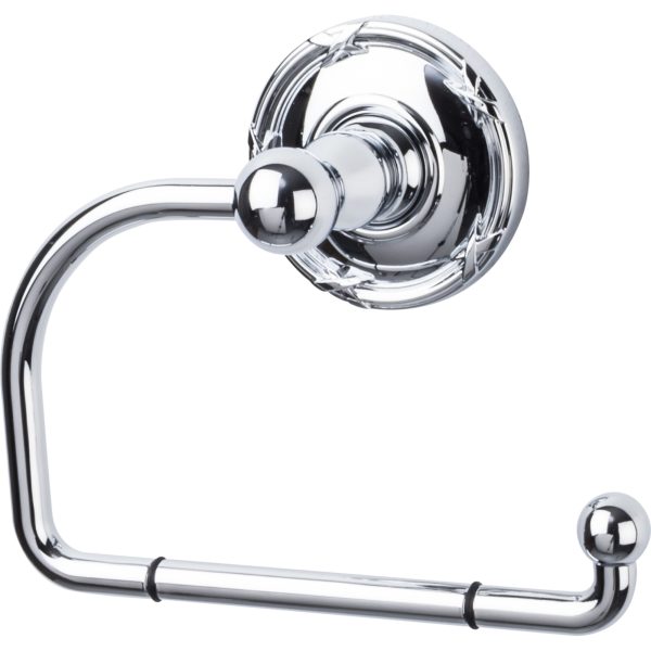 Edwardian Bath Tissue Hook Ribbon Backplate Polished Chrome