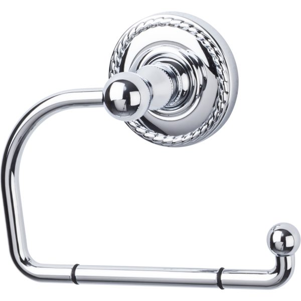Edwardian Bath Tissue Hook Rope Backplate Polished Chrome