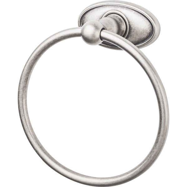 Edwardian Bath Ring Oval Backplate Antique Pewter