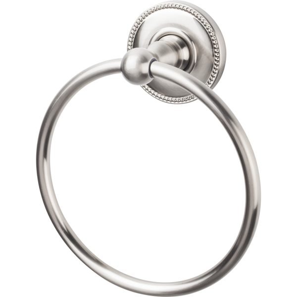 Edwardian Bath Ring Beaded Backplate Brushed Satin Nickel