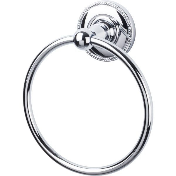 Edwardian Bath Ring Beaded Backplate Polished Chrome