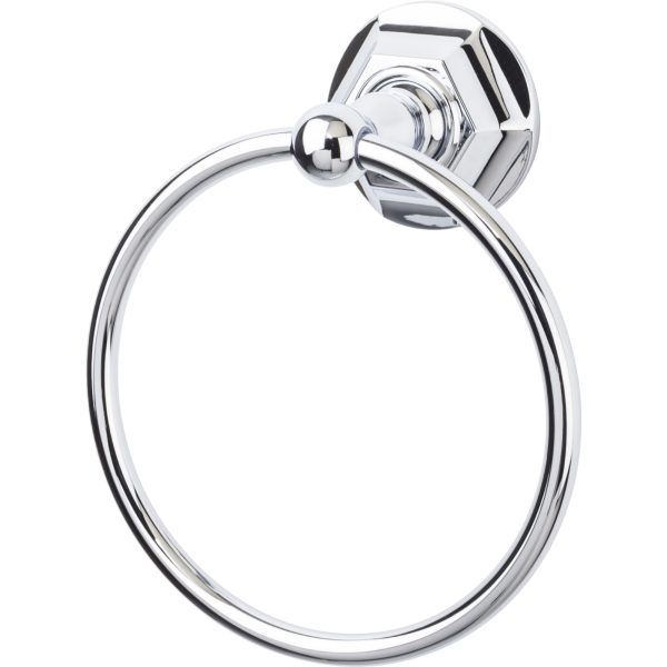 Edwardian Bath Ring Hex Backplate Polished Chrome