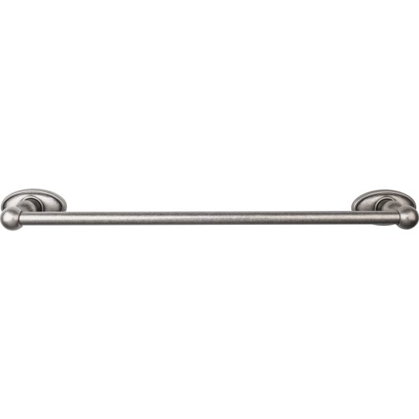 Edwardian Bath Towel Bar 18 In. Single - Oval Backplate Antique Pewter