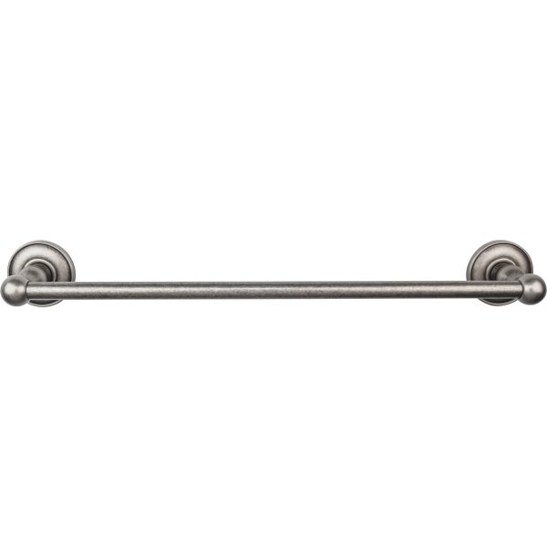 Edwardian Bath Towel Bar 18 Inch Single - Plain Bplate Antique Pewter