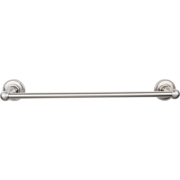 Edwardian Bath Towel Bar 18 In. Single - Beaded Bplate Brushed Satin Nickel