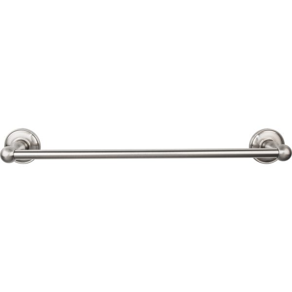 Edwardian Bath Towel Bar 18 Inch Single - Plain Bplate Brushed Satin Nickel
