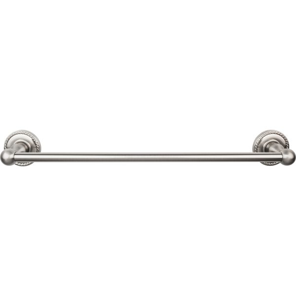 Edwardian Bath Towel Bar 18 In. Single - Rope Backplate Brushed Satin Nickel