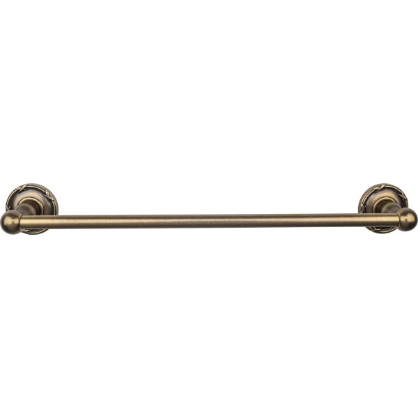 Edwardian Bath Towel Bar 18 Inch Single - Ribbon Bplate German Bronze