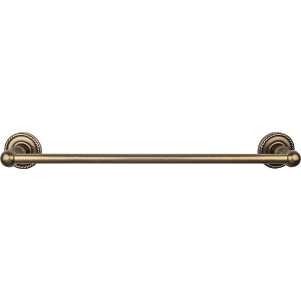 Edwardian Bath Towel Bar 18 In. Single - Rope Backplate German Bronze