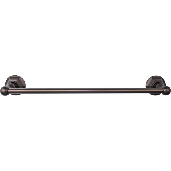 Edwardian Bath Towel Bar 18 Inch Single - Hex Backplate Oil Rubbed Bronze