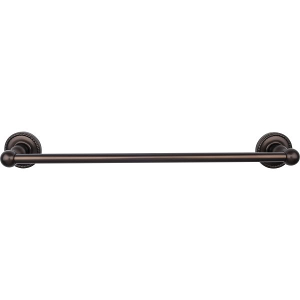 Edwardian Bath Towel Bar 18 In. Single - Rope Backplate Oil Rubbed Bronze