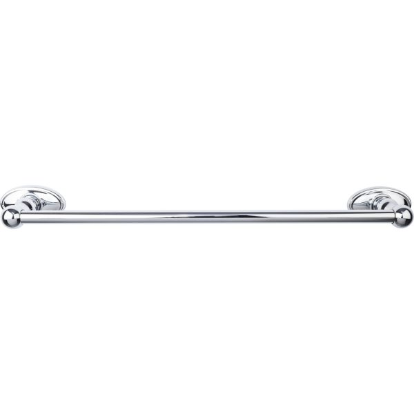 Edwardian Bath Towel Bar 18 In. Single - Oval Backplate Polished Chrome