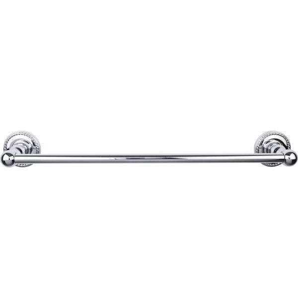 Edwardian Bath Towel Bar 18 In. Single - Rope Backplate Polished Chrome