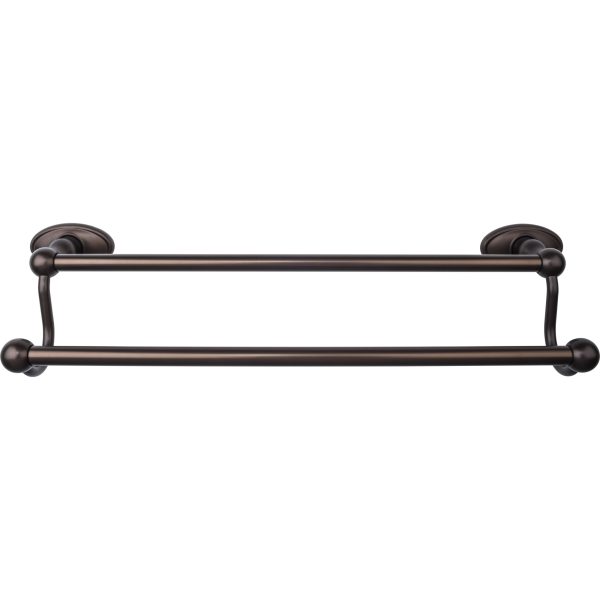 Edwardian Bath Towel Bar 18 In. Double - Oval Backplate Oil Rubbed Bronze