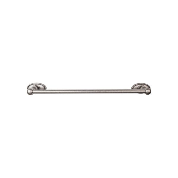 Edwardian Bath Towel Bar 24 In. Single - Oval Backplate Antique Pewter