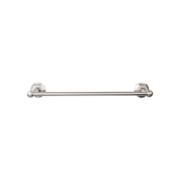 Edwardian Bath Towel Bar 24 Inch Single - Hex Backplate Brushed Satin Nickel