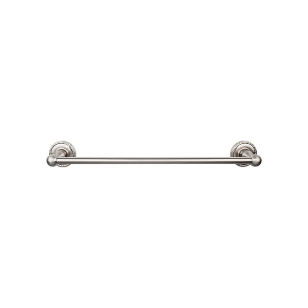 Edwardian Bath Towel Bar 24 In. Single - Rope Backplate Brushed Satin Nickel