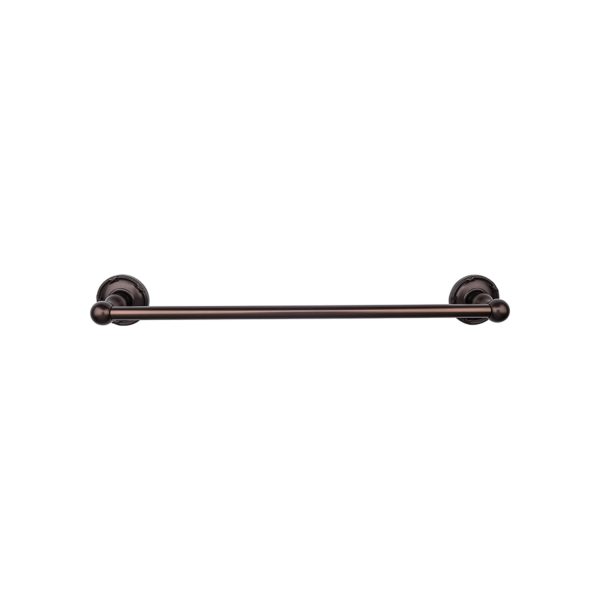 Edwardian Bath Towel Bar 24 Inch Single - Ribbon Bplate Oil Rubbed Bronze