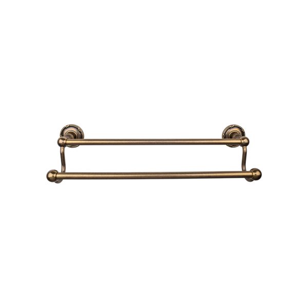 Edwardian Bath Towel Bar 24 Inch Double - Ribbon Bplate German Bronze