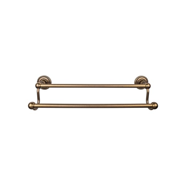 Edwardian Bath Towel Bar 24 In. Double - Rope Backplate German Bronze