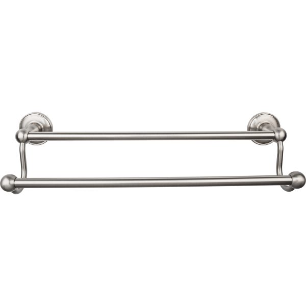 Edwardian Bath Towel Bar Double - Plain Bplate