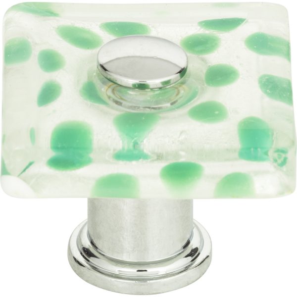 Emerald Polka Dot Glass Knob