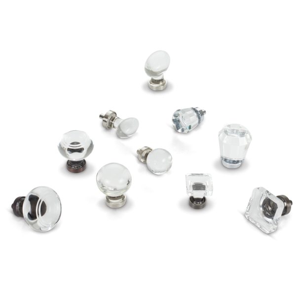 1-1/16" Diameter Brushed Pewter Sphere Glass Harlow Cabinet Knob - Image 4