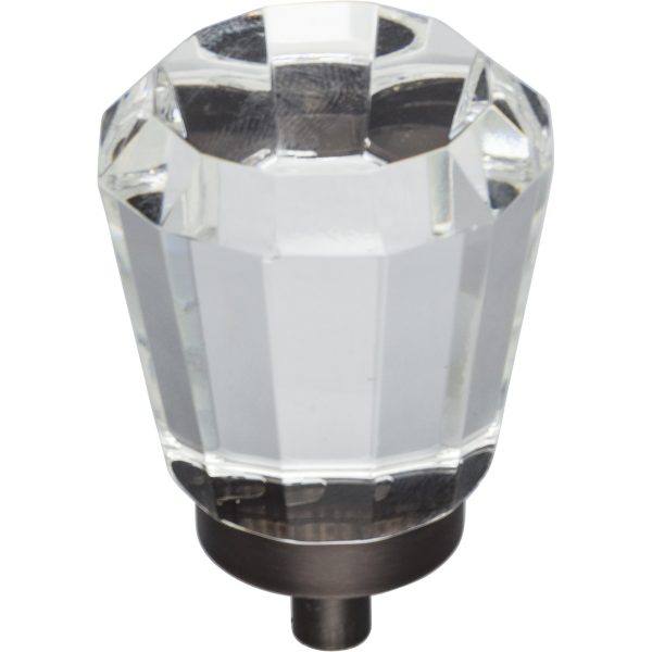 1-1/4" Overall Length Brushed Oil Rubbed Bronze Faceted Glass Harlow Cabinet Knob