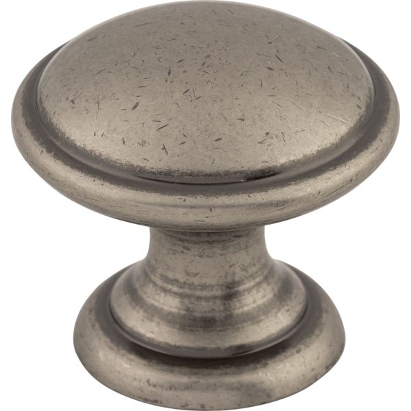Rounded Knob 1 1/4 Inch Pewter Antique