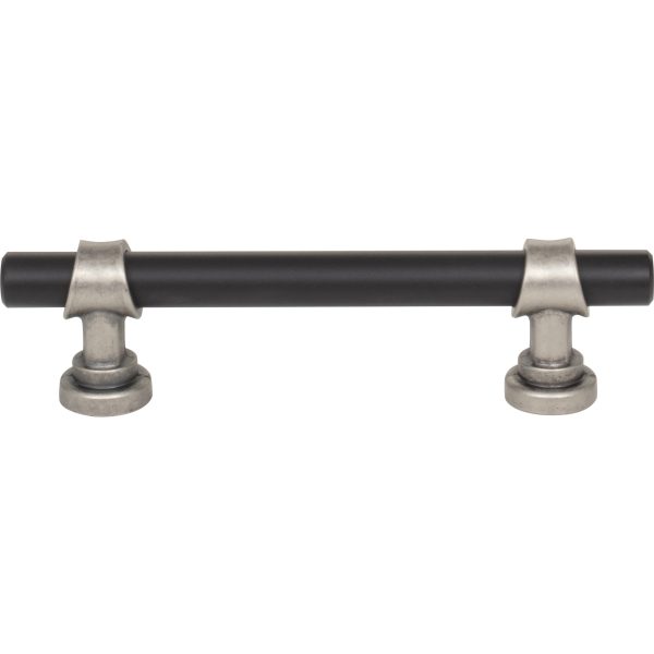 Bit Pull 3 3/4 Inch (c-c) Flat Black and Pewter Antique