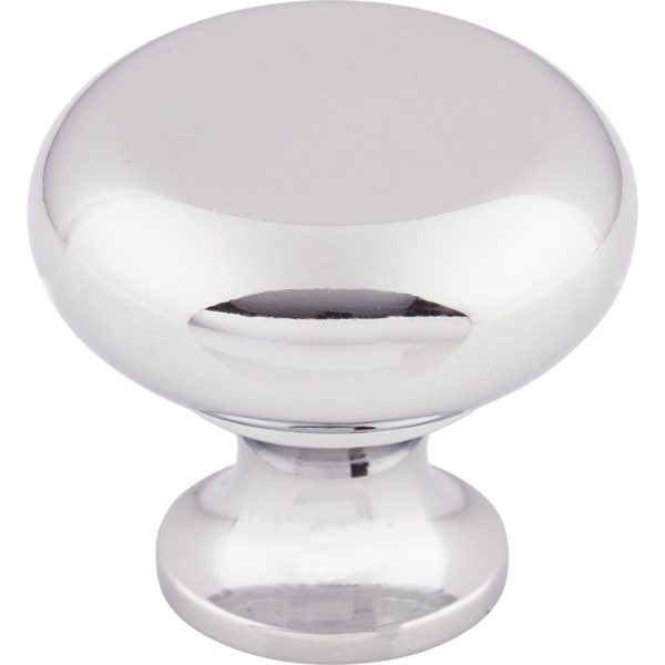 Flat Faced Knob 1 1/4 Inch Polished Chrome