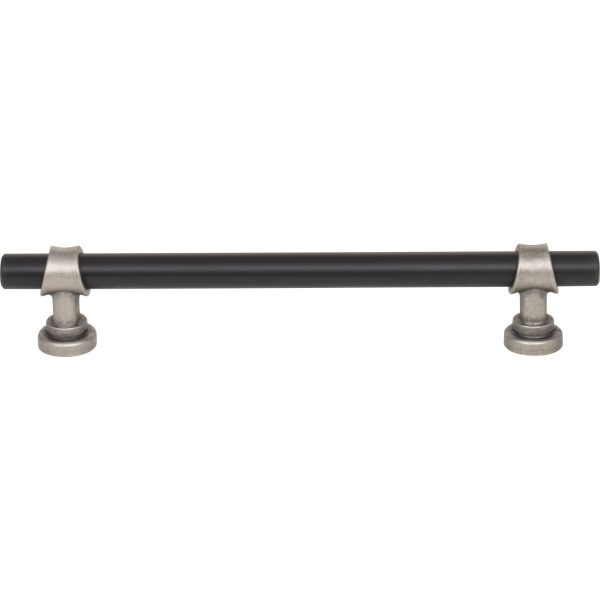 Bit Pull 6 5/16 Inch (c-c) Flat Black and Pewter Antique