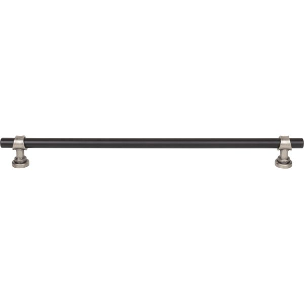 Bit Pull 12 Inch (c-c) Flat Black and Pewter Antique