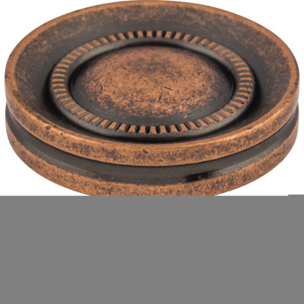 Button Faced Knob 1 1/4 Inch Antique Copper