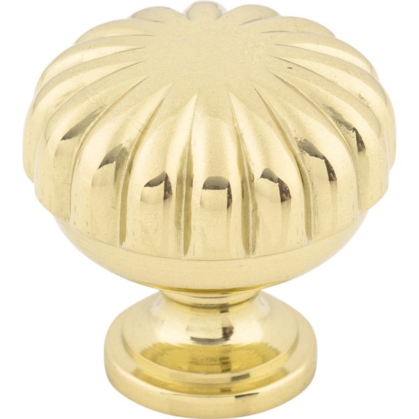 Melon Knob 1 1/4 Inch Polished Brass